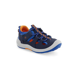 Stride Rite Wade 2.0 Boys Sandals US 8M EU 24 Leather Navy Breathable Logo